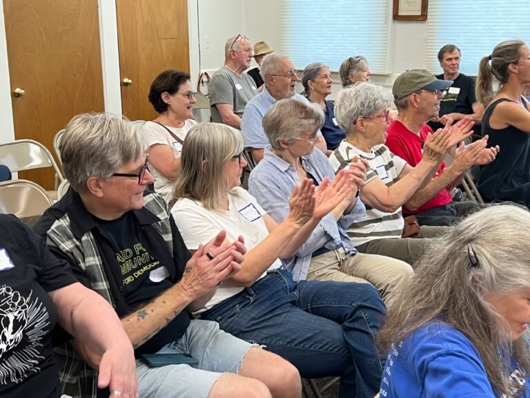 Attendees clapping at July 2026 Democratic Caucus in Stanford NY